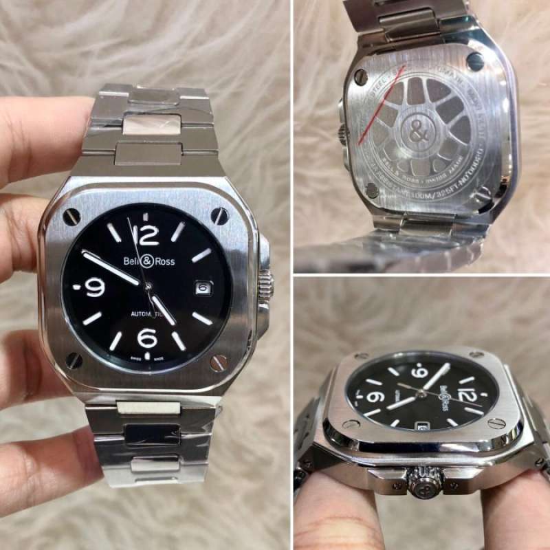 Rose Chain Silver Dial Black 40mm 