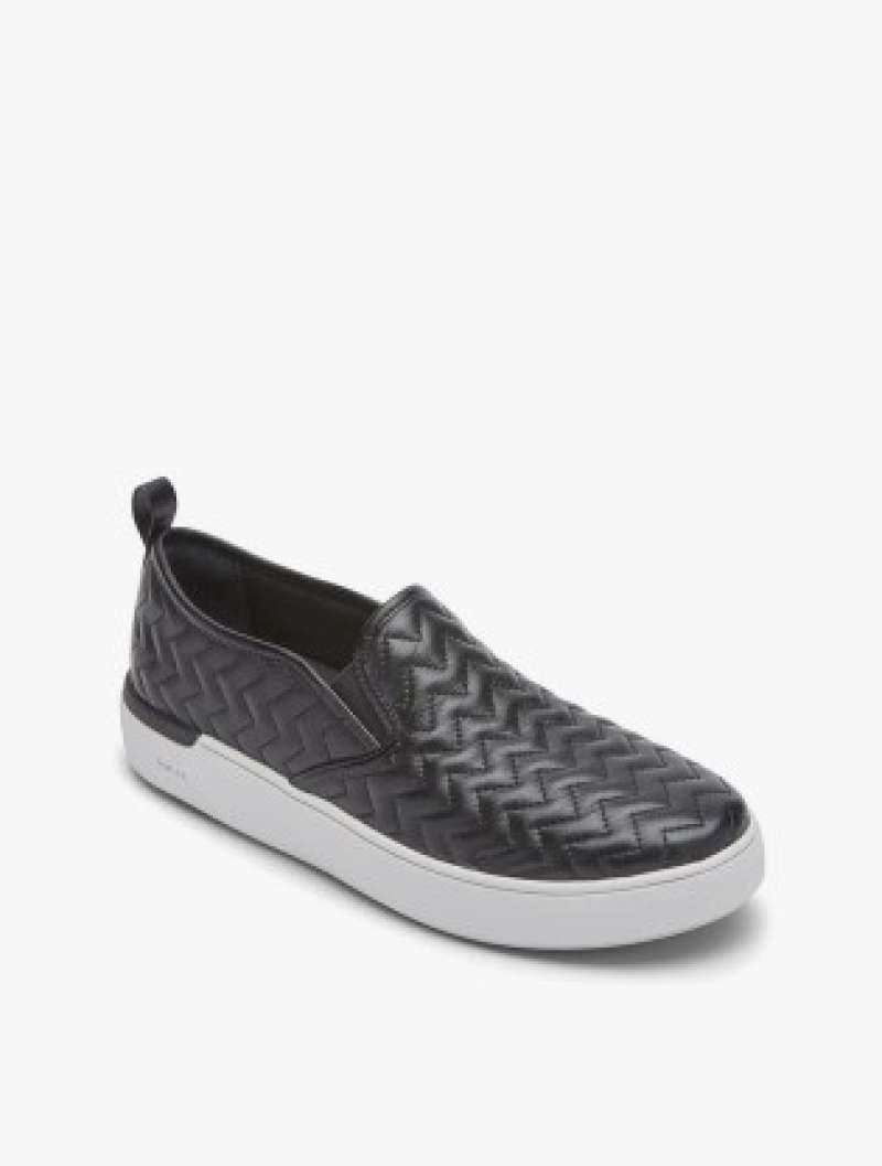 quilted sneakers black