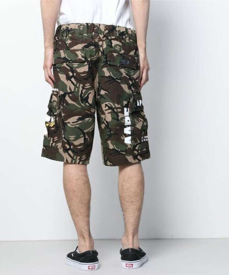 AAPE Woven Cargo Shorts Camo Green 