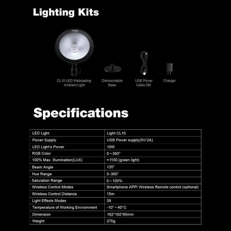 Jual Jpc Kemang Godox Cl10 Led Rgb Webcasting Ambient Light ...