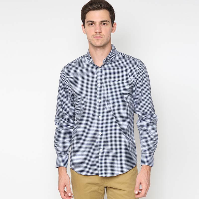 Jual Minarno Gingham Shirt Kemeja Pria 