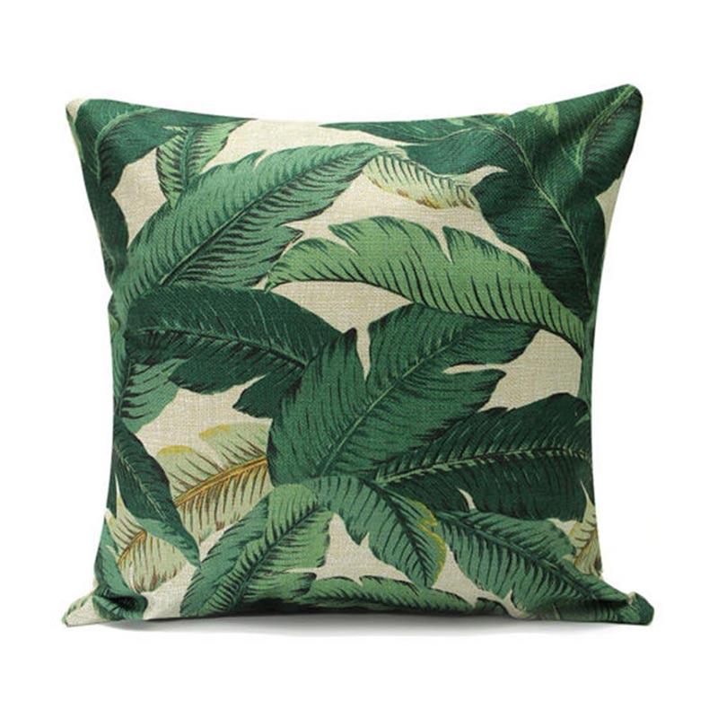 green leaf pillow