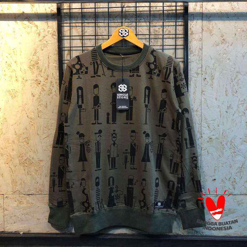 Promo Sweater Pria Wanita Crewneck Single Stone Original ALL