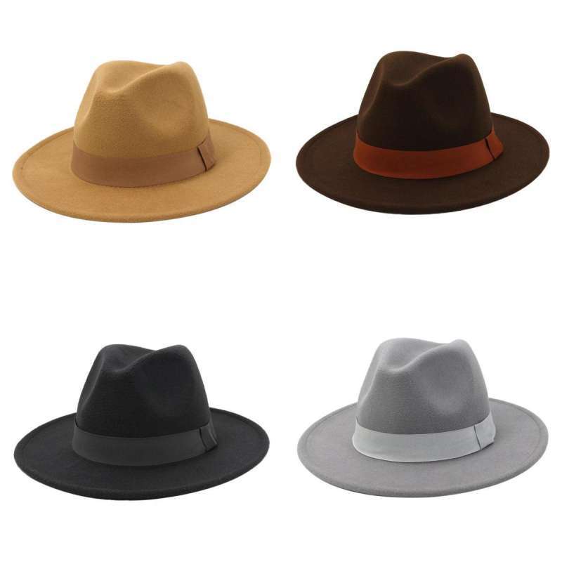 Promo 4pcs Unisex Elegant Church Fedora 