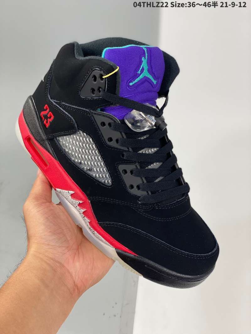 black red and purple jordan 5