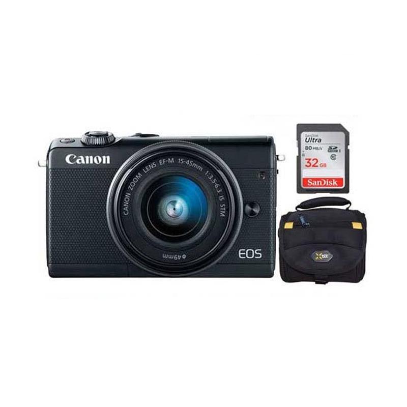 canon eos m100 kit ef m 15 45mm kamera mirrorless bundling black
