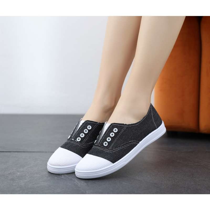 Canvas Slip On Shoes Fashion Promo Sepatu Wanita Canvas Slip