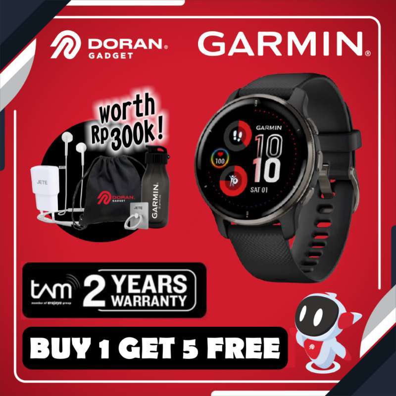 Jual Garmin Venu Plus 43mm Black Slate Garansi Resmi Tam