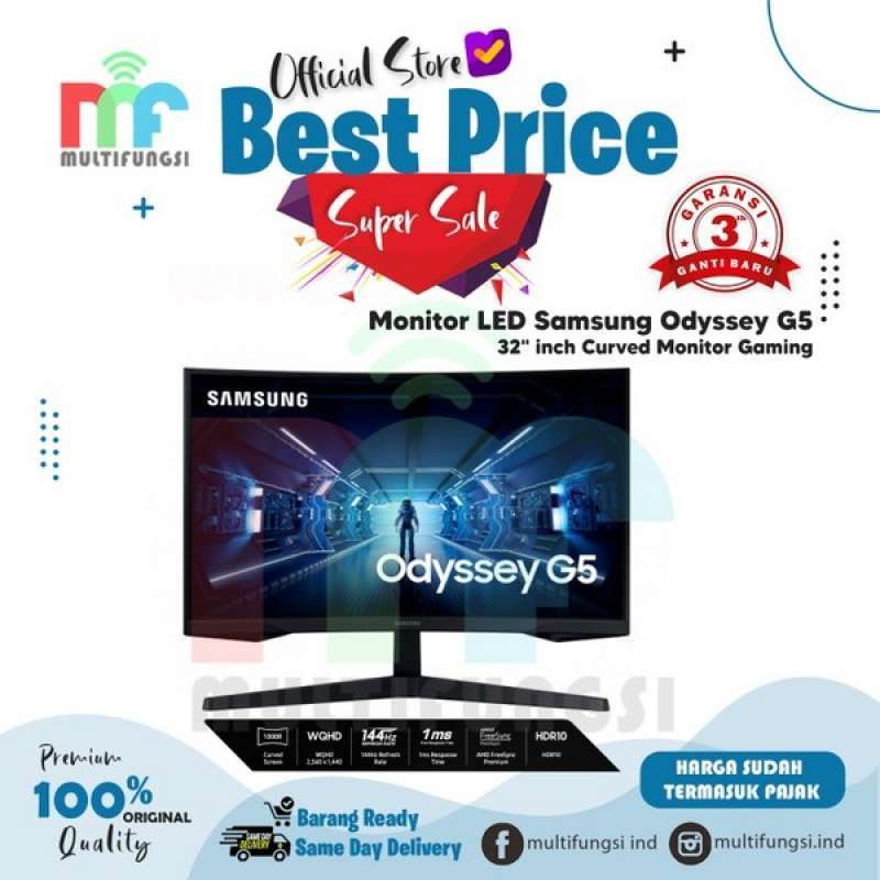 Promo Diskon Samsung Monitor G5 Lc32G55Tqwe | C32G55 32â€ 144Hz 1Ms Wqhd  Freesync di Seller SanThink - Kota Jakarta Barat, DKI Jakarta | Blibli