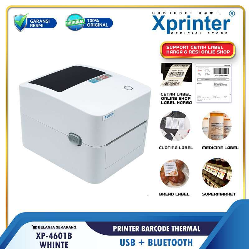 PRINTER BARCODE THERMAL LABEL PRINTER XPRINTER XP-4601B USB BLUETOOTH A6