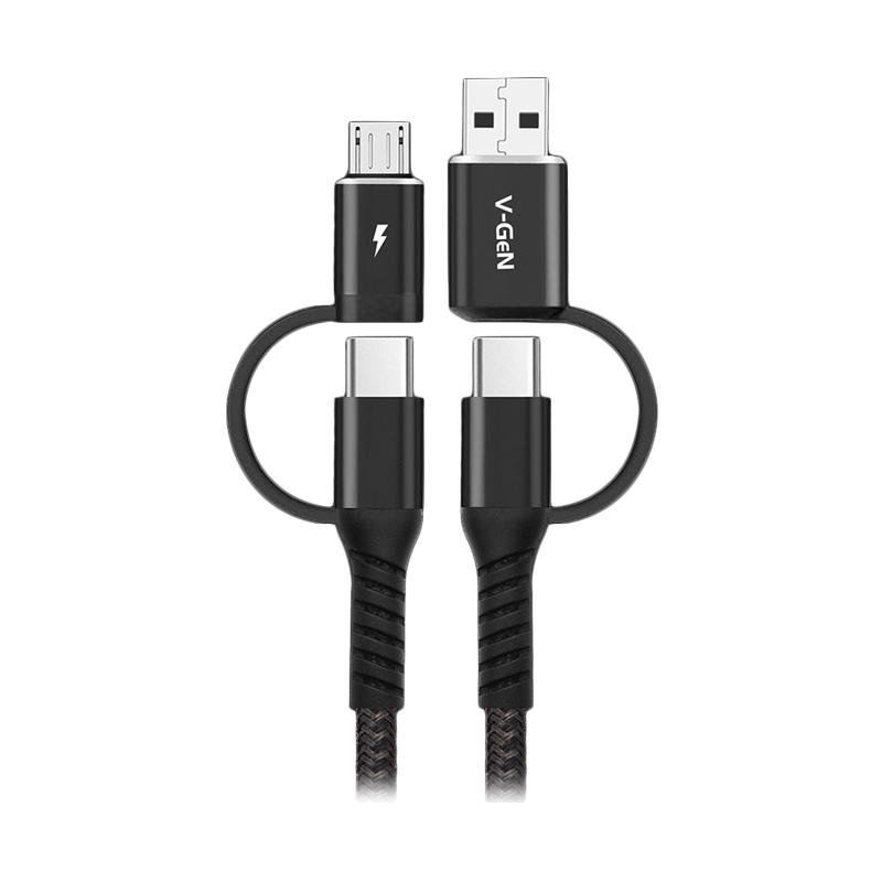 Jual V Gen Cmt1 02 4 In 1 Microusb Type C Kabel Data 3 1a Online
