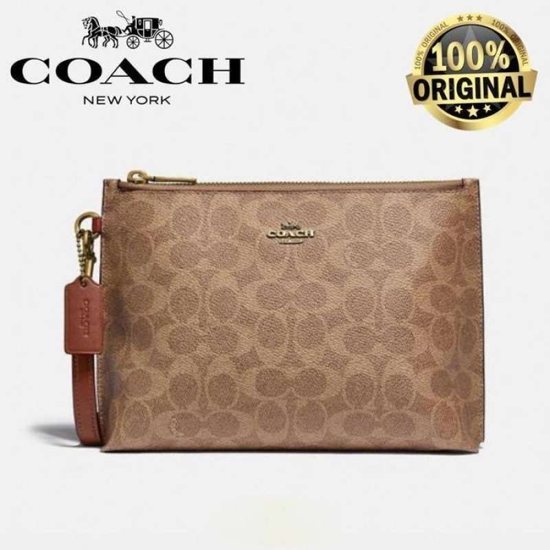 Jual Tas COACH Charlie Pouch In Colorblock Signature Canvas Coach