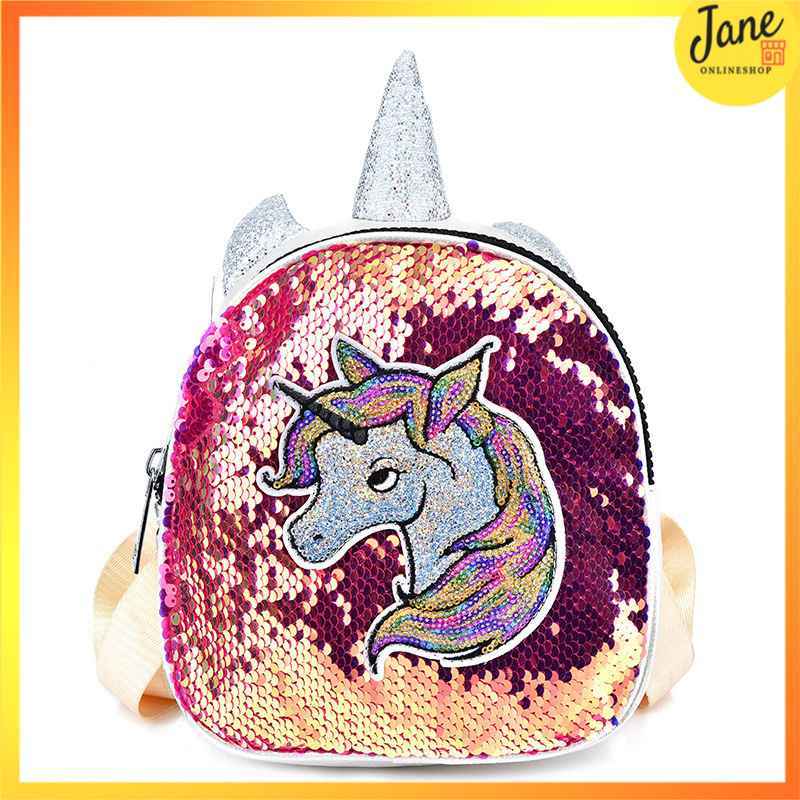 Tas Ransel Mini Sequin Unicorn Gemblok 