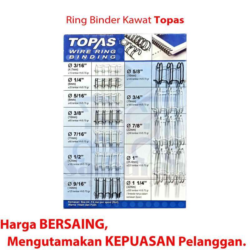 Promo Ring Binder Kawat Topas Ukuran Folio 1 Diameter 25 4 Mm 38 Wire Ring Binding 2 1 Isi 50 Batang 38 Lubang Di Seller Samurah Stationery Store Kota Bekasi Jawa Barat Blibli