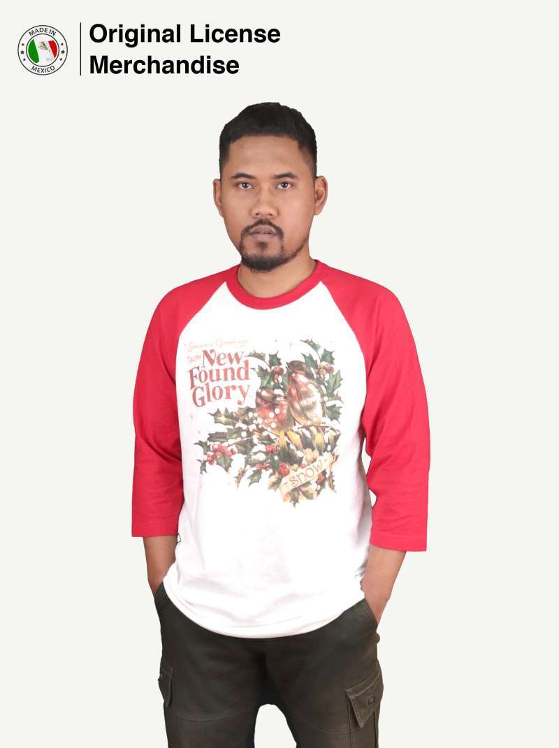 Jual Kaos Baju Panjang Raglan Pria Wanita NEW FOUND GLORY Holliday