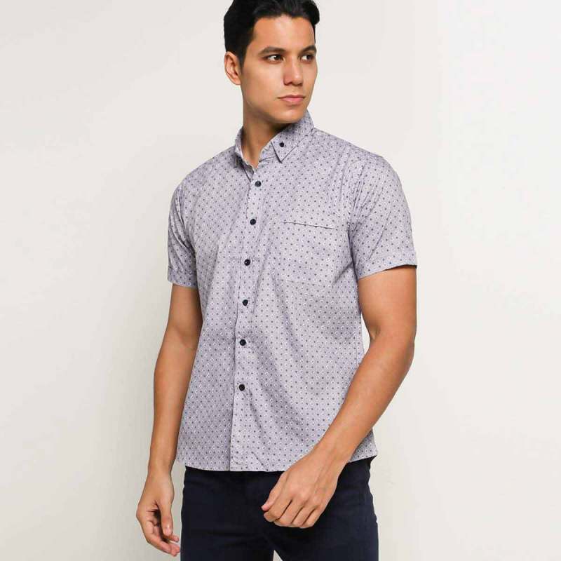 Jual Exmoore Men Short Sleeve Cotton Shirt Atasan Pria Grey Hp 4607j Online Oktober 2020 Blibli Com