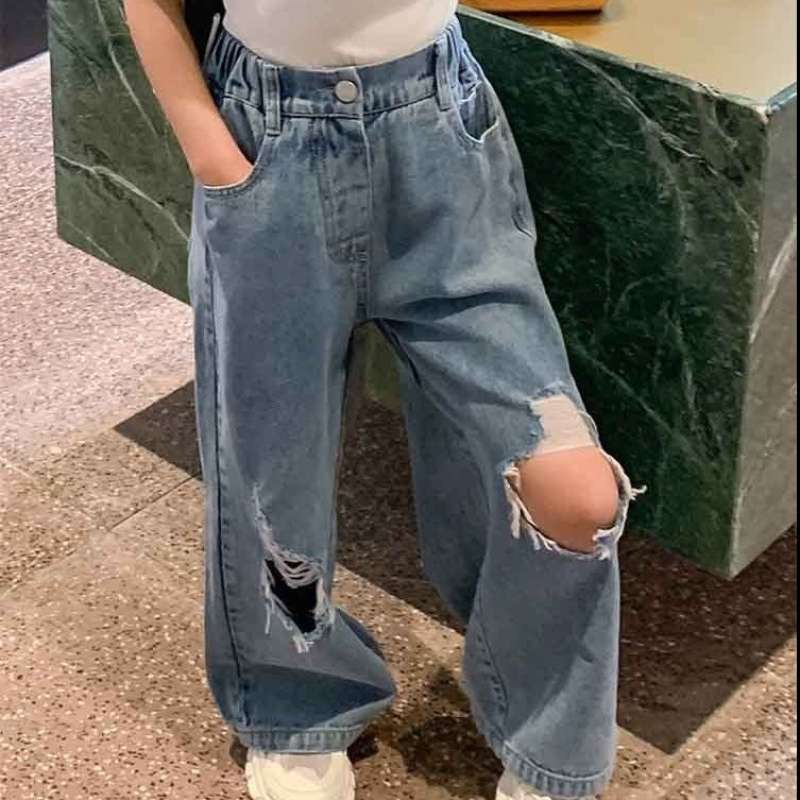 Promo Celana Kulot Jeans Sobek Anak 