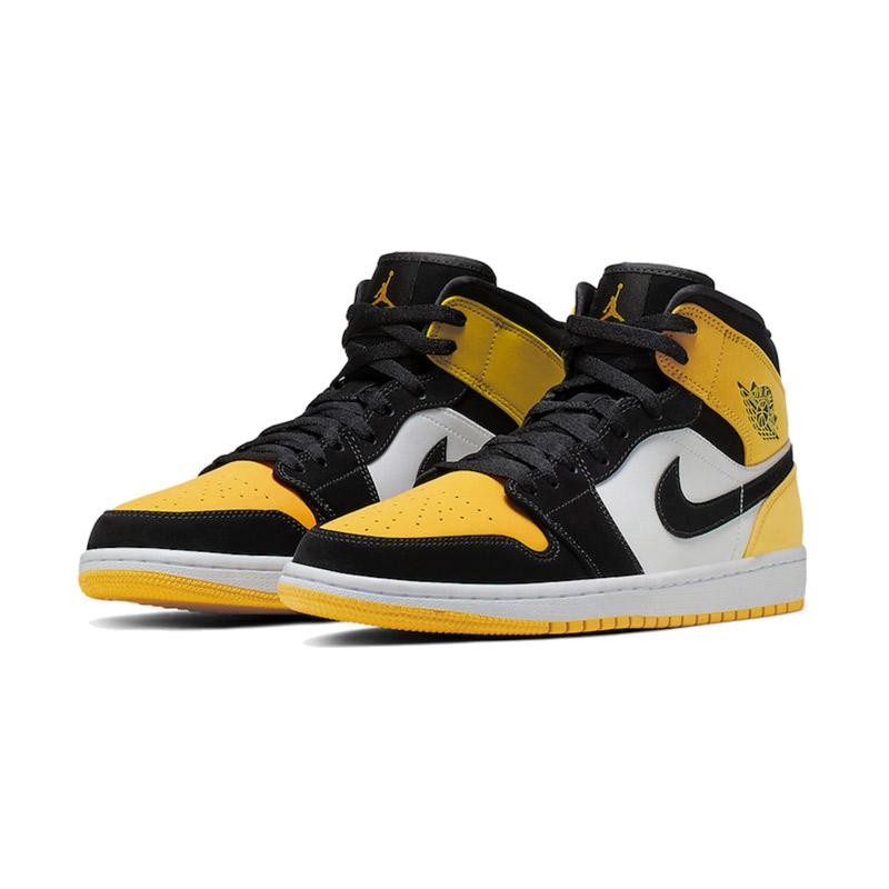 NIKE Air Jordan 1 Mid Yellow Toe Black 