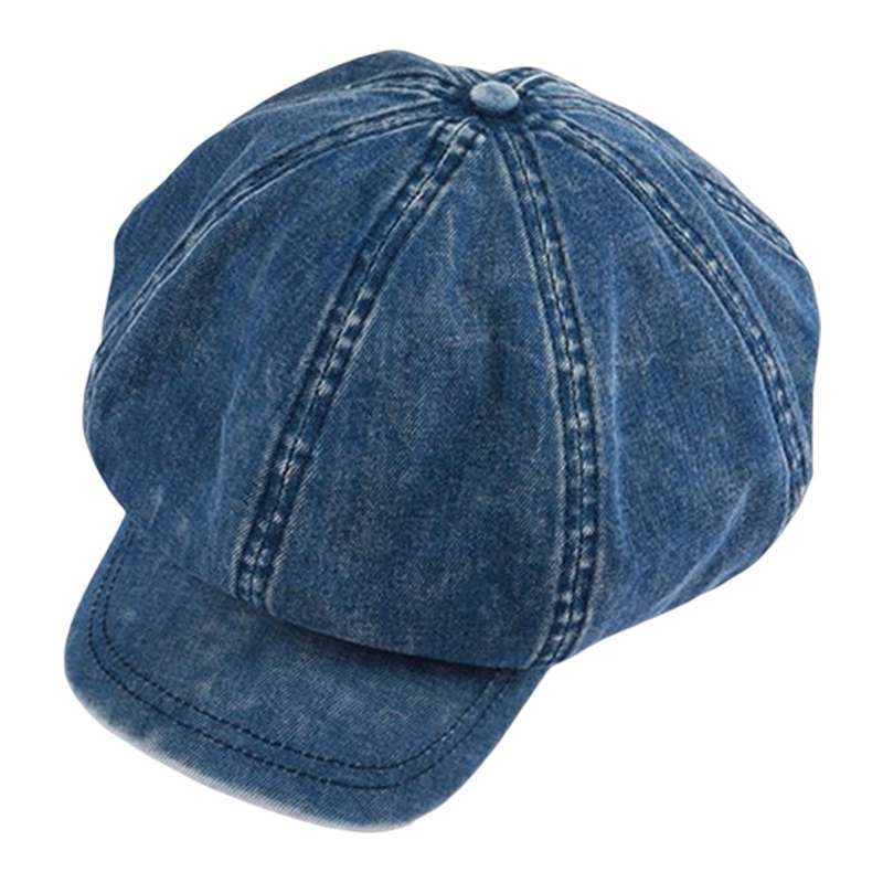 AIEOE Unisex Adults Denim Flat Hat Casual 8 Panel Beret Cap Newsboy Cabbie Baker Boy Peaked Hat 