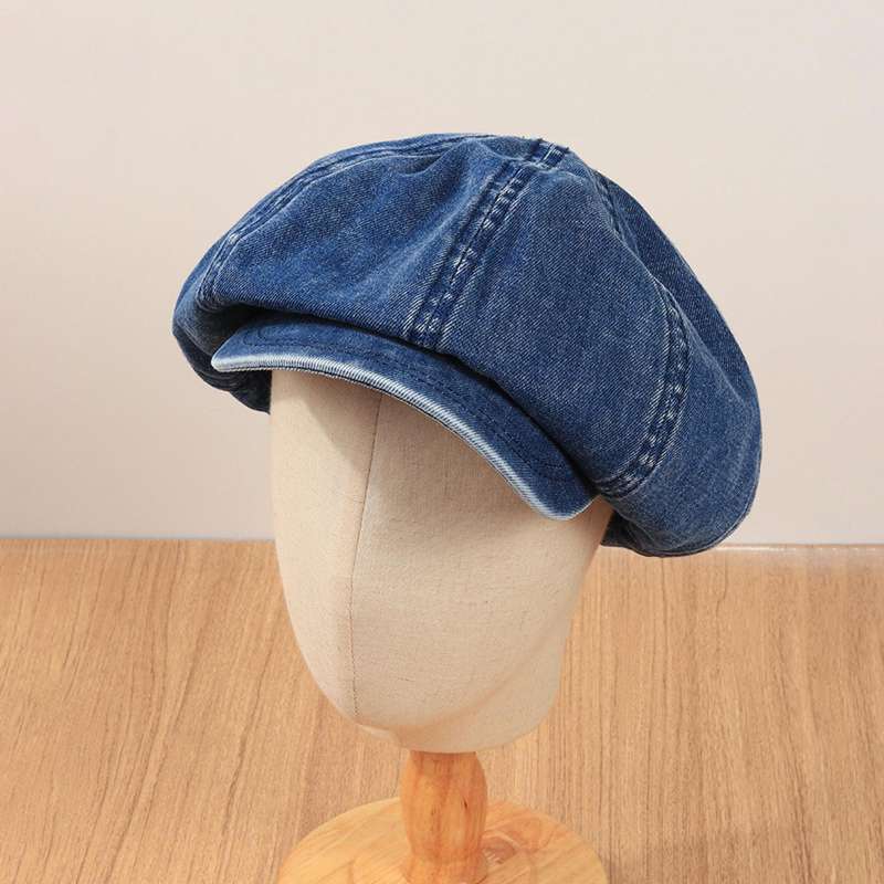 Promo Denim Cotton Newsboy Hat Soft 8 