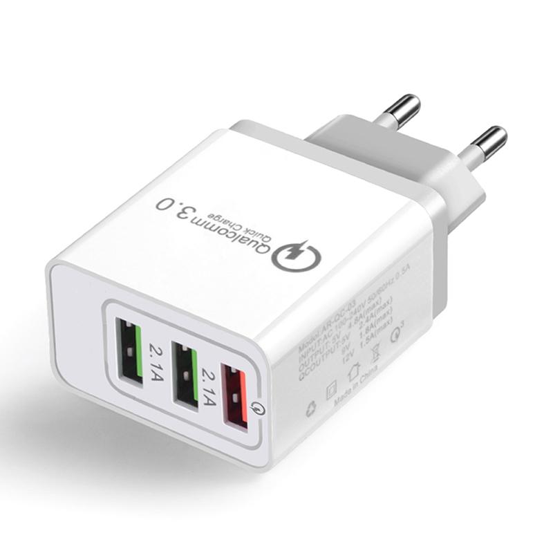 Jual Qualcomm Quick Charge 3 0 Mobile Phone Charger 3 Port Usb Eu Plug Fast Charging For Iphone Xiaomi Huawei Vivo Samsung Online Oktober 2020 Blibli Com