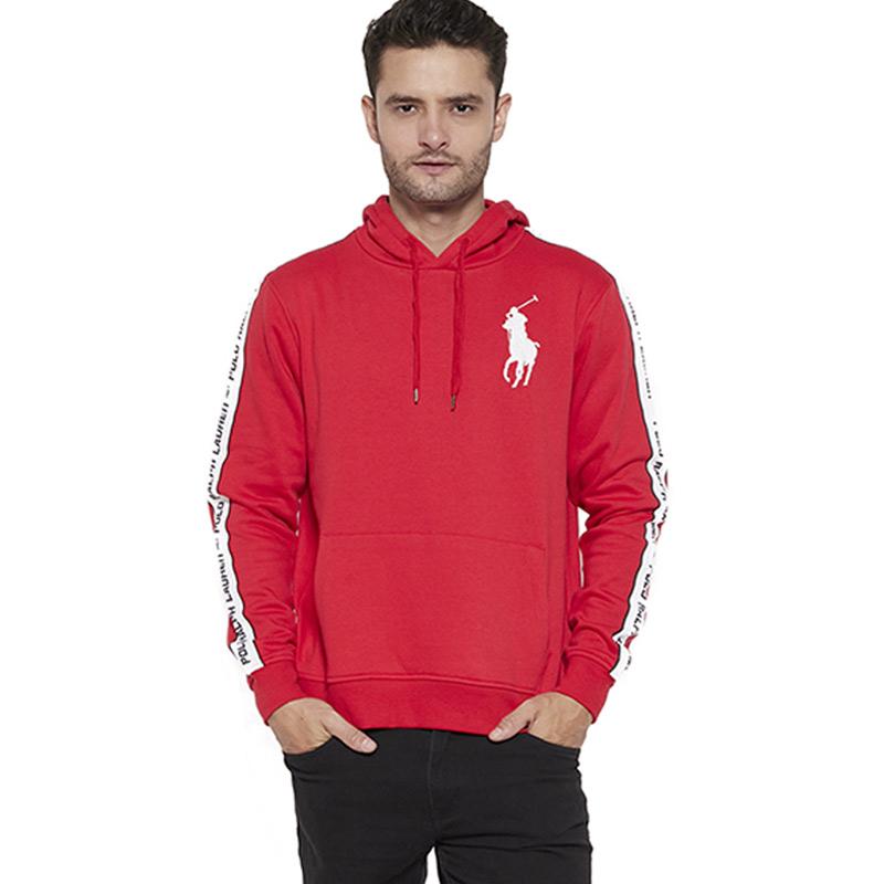 Red polo sales sweater hoodie