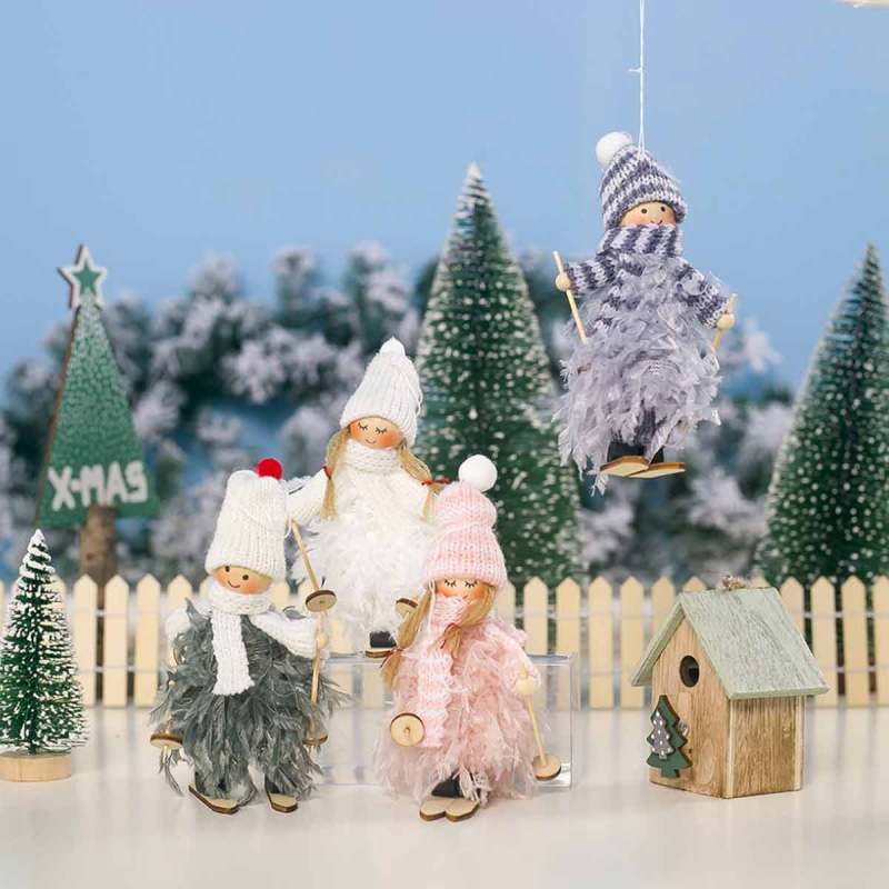 Jual Bluelans Christmas Skiing Girl Feather Doll Ornament Pendant Xmas Tree Window Decoration Pink Online Oktober 2020 Blibli Com