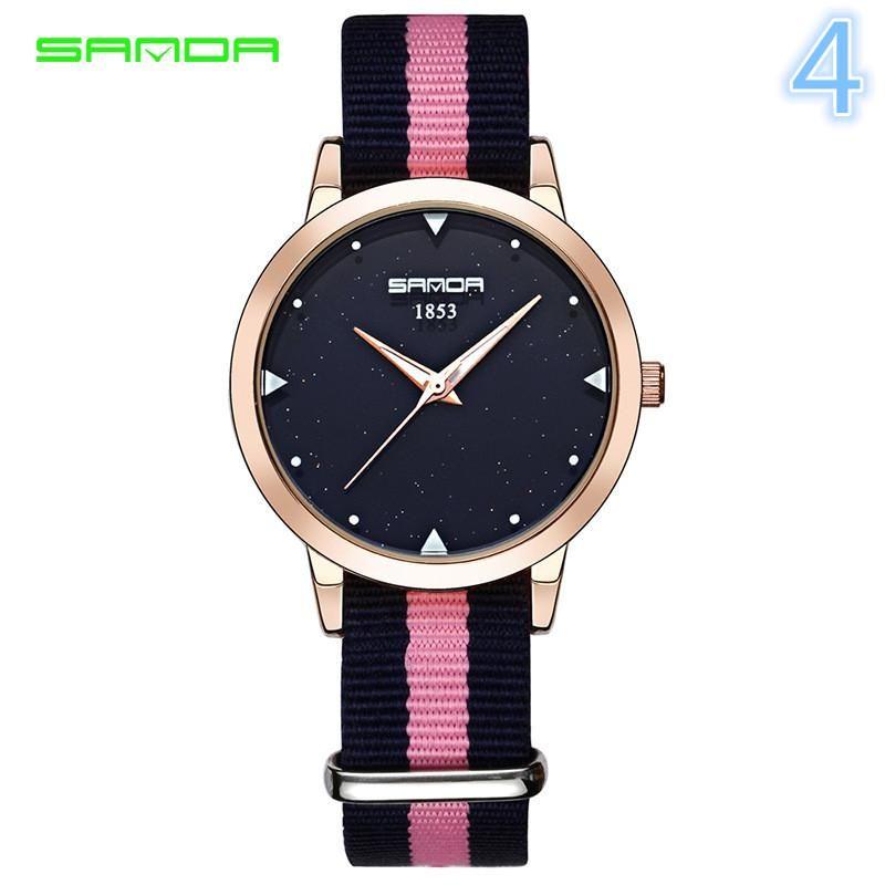 Jual Sanda Fashion Women S Quartz Watch Casual Ladies Watch Nylon Belt Waterproof Watch 4 30 M Murah Februari 2020 Blibli Com