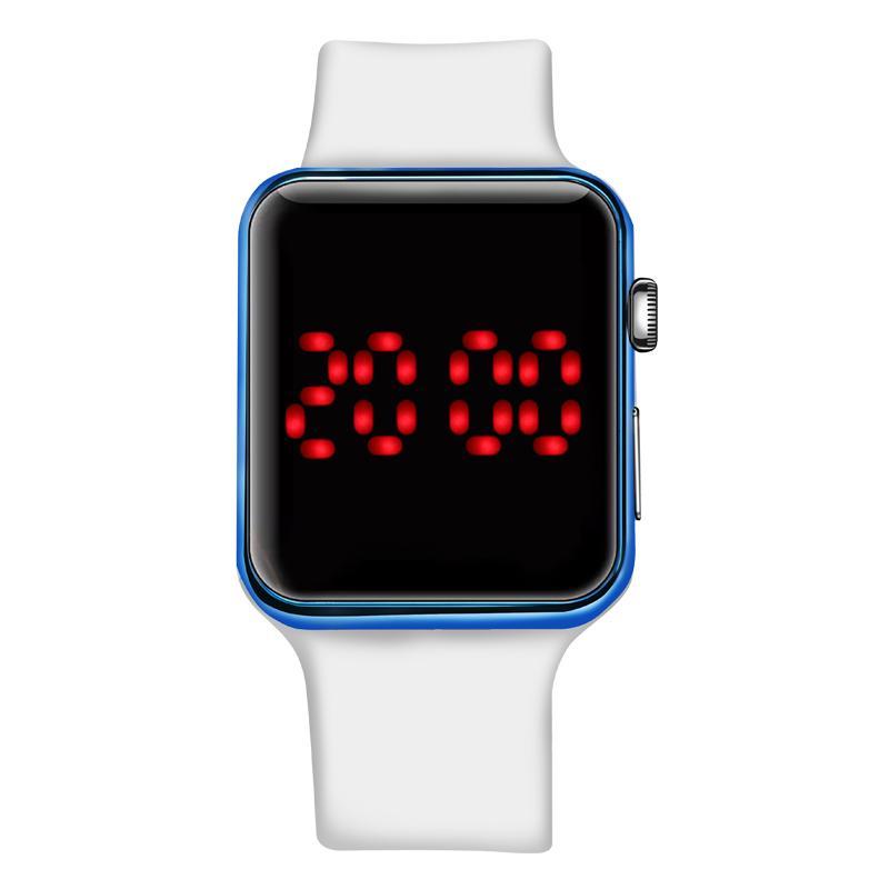 Jual Best New Hot Square Mirror Face Metal Frame Silicone Band