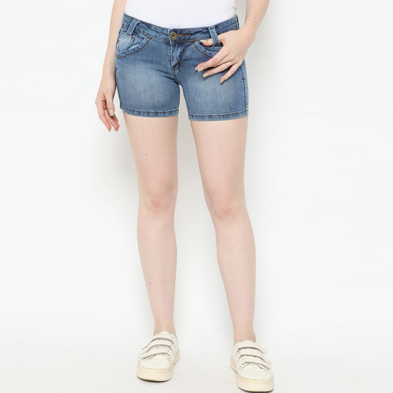 Jual Short Pants Jeans Blue Denim Mobile Power Ladies N5521 Di