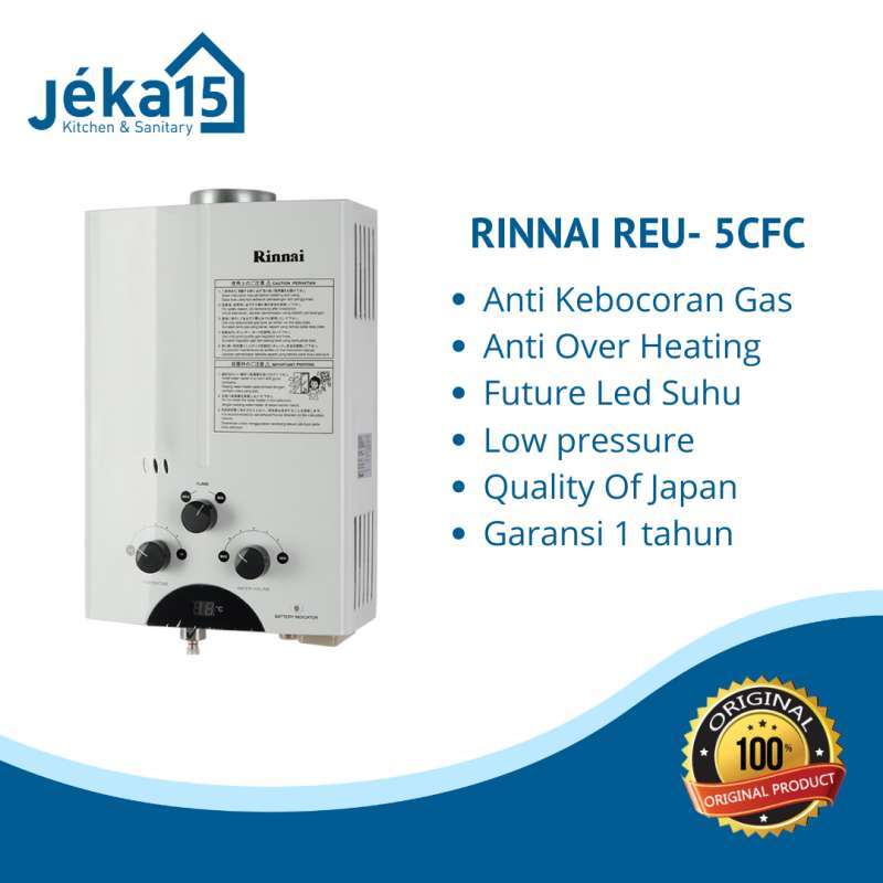 Promo PEMANAS AIR TERBAIK// WATER HEATER GAS RINNAI REU-5CFC Diskon 2% di  Seller JEKA15 Kitchen u0026 Sanitary Official Store - Braga, Kota Bandung |  Blibli