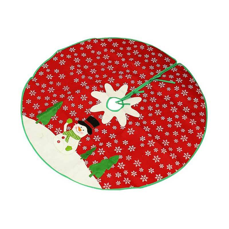 Jual Bluelans Snowman Snowflake Print Round Christmas Tree Skirt