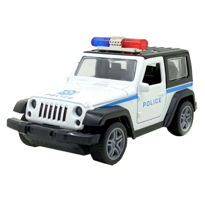 Promo Toy Addict Jeep Wran9ler Hard Top Police Car Putih Diecast