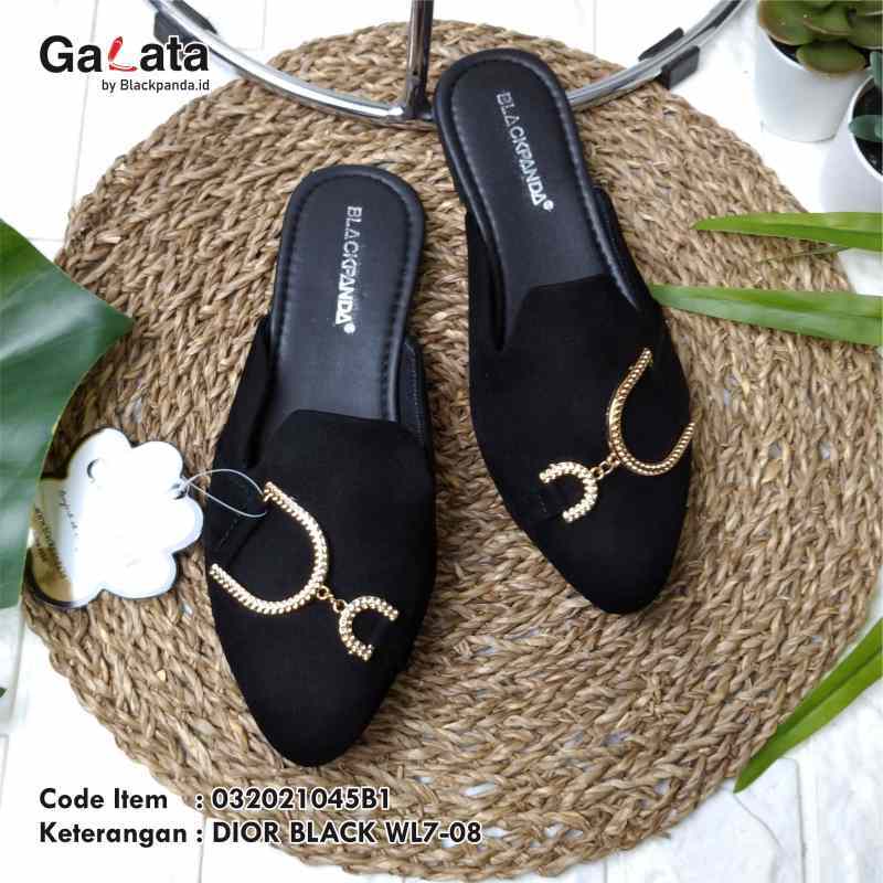 SEPATU WANITA FLAT SHOES DIOR BLACK WL7 08