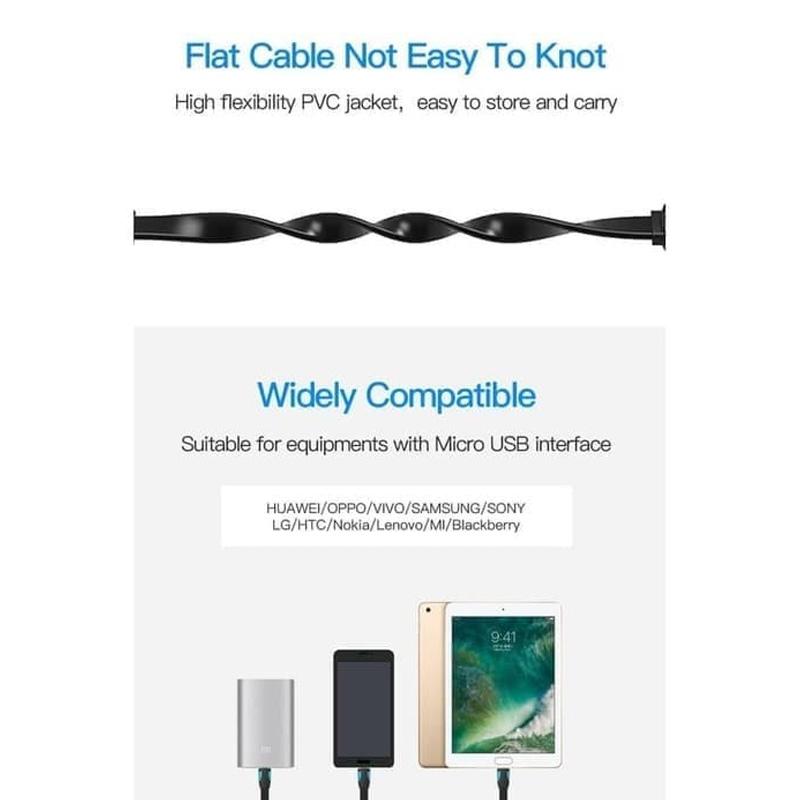 vention a08 kabel data micro usb flat sync charge 1 5 m