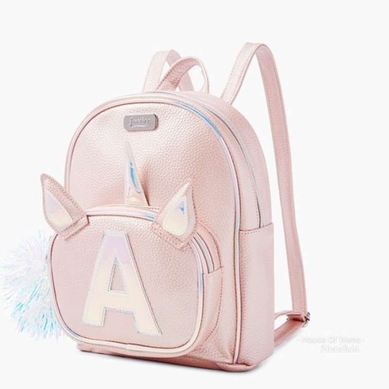 Justice unicorn backpack letter j 2025