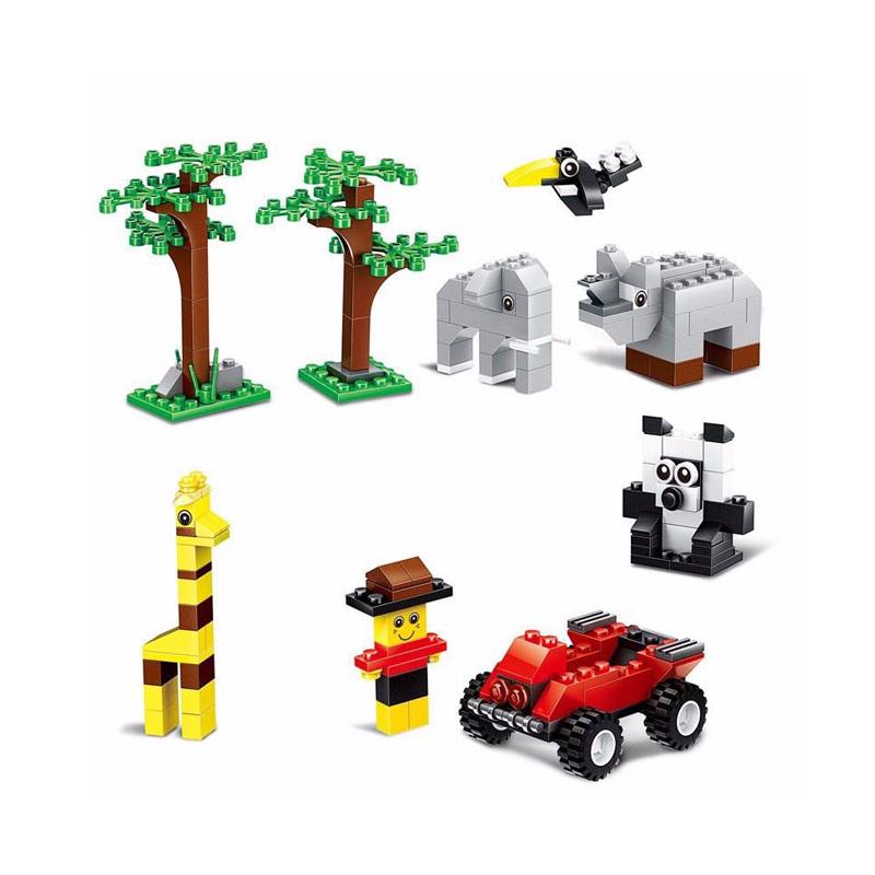 Plastic Children Kid Puzzle Educational Building Blocks Bricks Forest police