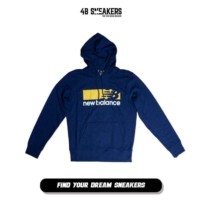 New Balance Cotton Sweatshirt Navy MT13905 Original