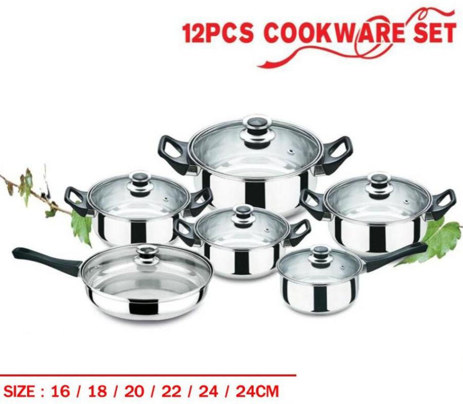 Jual Livenza Cookware 6 Set 12 Pcs Stainless Panci Set 12 Pcs