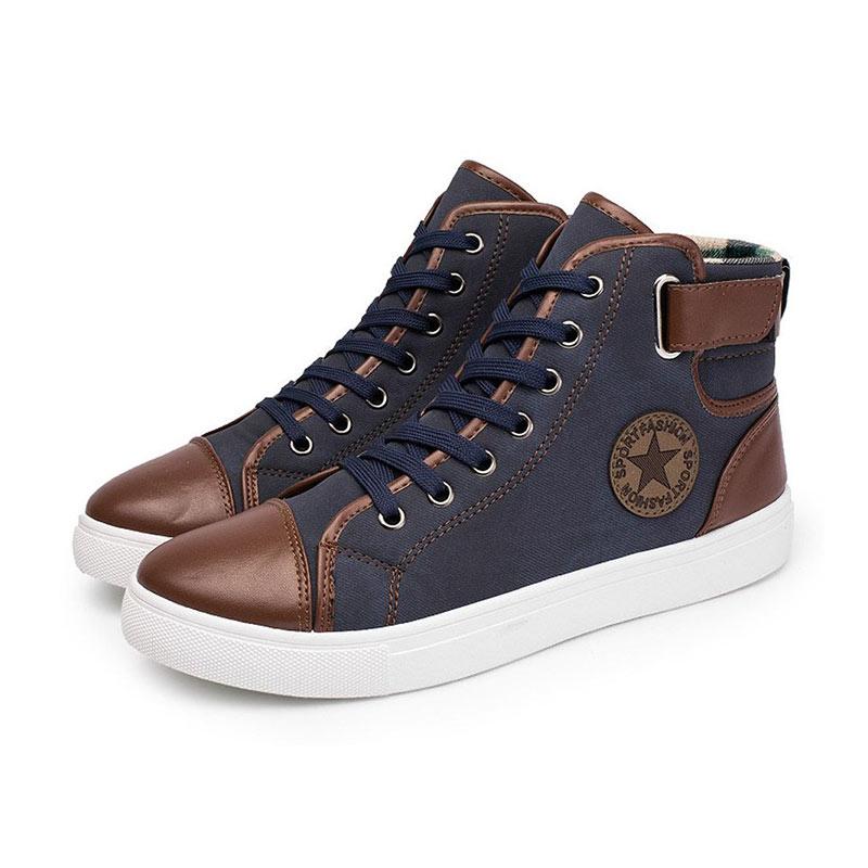 Jual Iit Mens High Top Canvas Shoes Spring Autumn Fashion Lace Up High Style Sneakers Online November 2020 Blibli