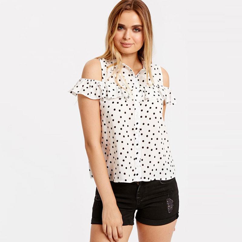 Jual Lc Waikiki Open Shoulder Ruffle Detailed And Figured Viscose Shirt Ecru Printed 8sb544z8 Online September 2020 Blibli Com
