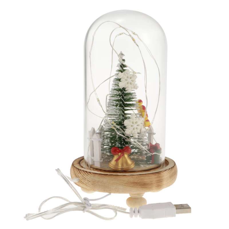 Jual Oem Glass Cover Led Micro Landscape Night Light Christmas Table Decorations Gift Online November 2020 Blibli Com