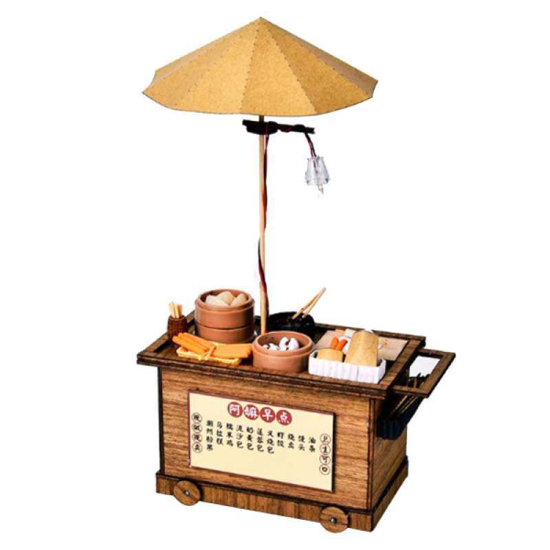 Jual Oem 1 24 Dollhouse Miniature Wood Breakfast Stall Roadside Booth Garden Decor Online Oktober 2020 Blibli Com