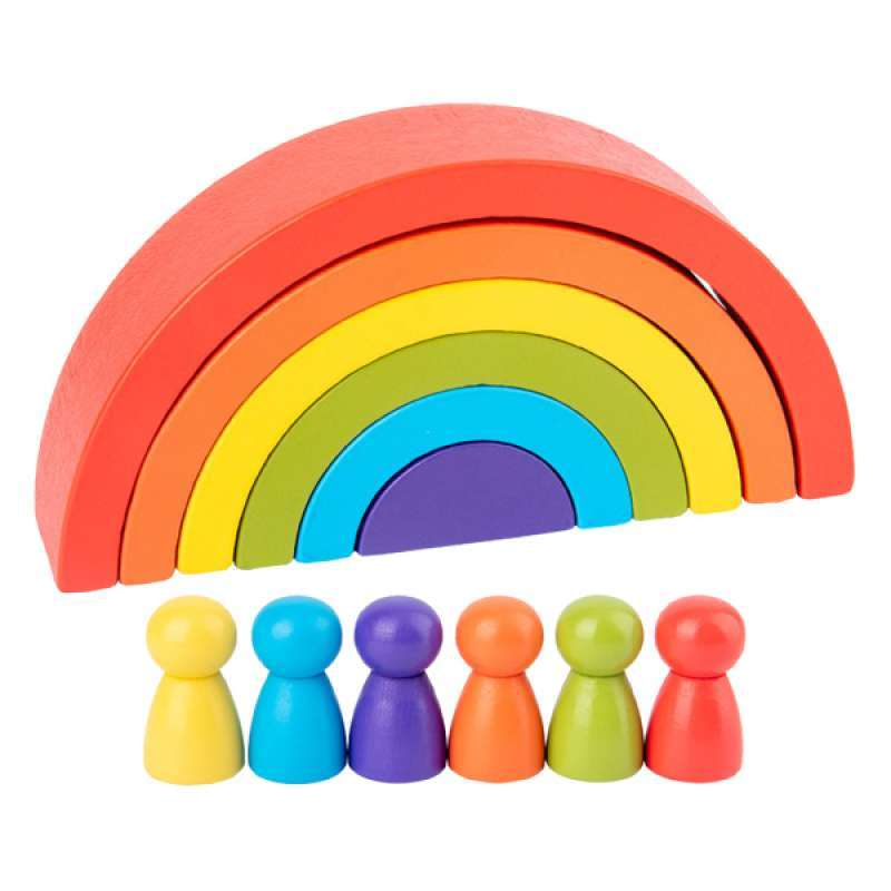 Jual Wooden Rainbow Building Stacking Blocks Baby Toddler Montessori Kids Toy 12pcs Murah September 2020 Blibli Com