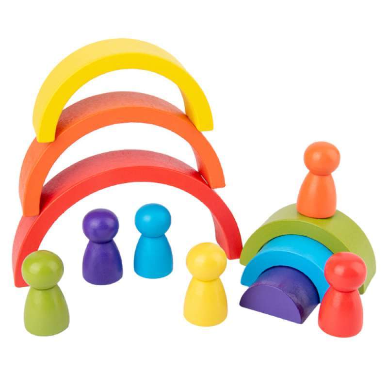 Jual Wooden Rainbow Building Stacking Blocks Baby Toddler Montessori Kids Toy 12pcs Murah September 2020 Blibli Com