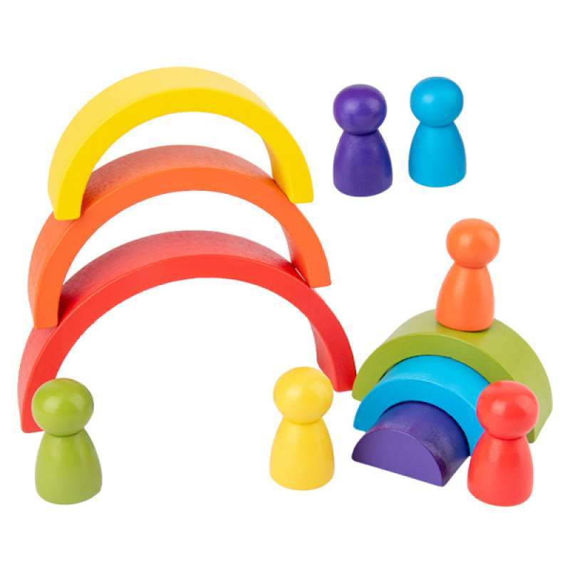 Jual Wooden Rainbow Building Stacking Blocks Baby Toddler Montessori Kids Toy 12pcs Murah September 2020 Blibli Com