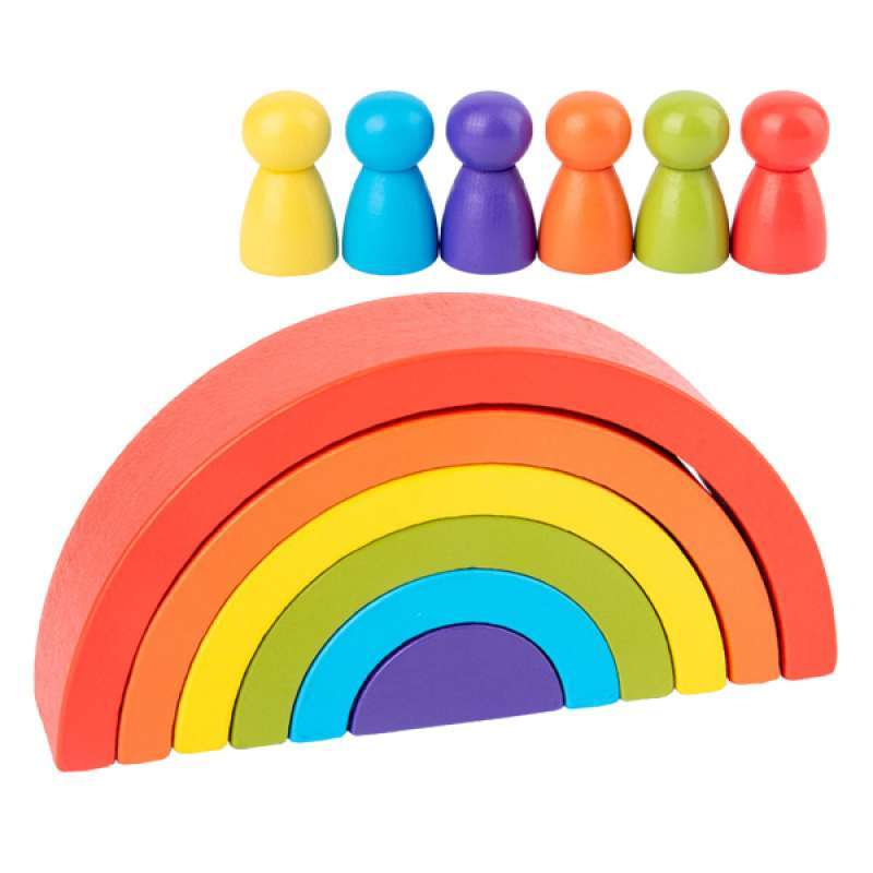 Jual Wooden Rainbow Building Stacking Blocks Baby Toddler Montessori Kids Toy 12pcs Murah September 2020 Blibli Com