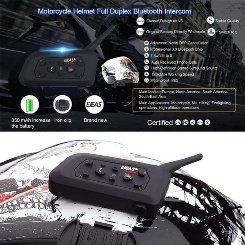 Jual Intercom V6 Vnetphone Intercom Bluetooth Helm Headset Interphone 12000m Original Online September 2020 Blibli Com