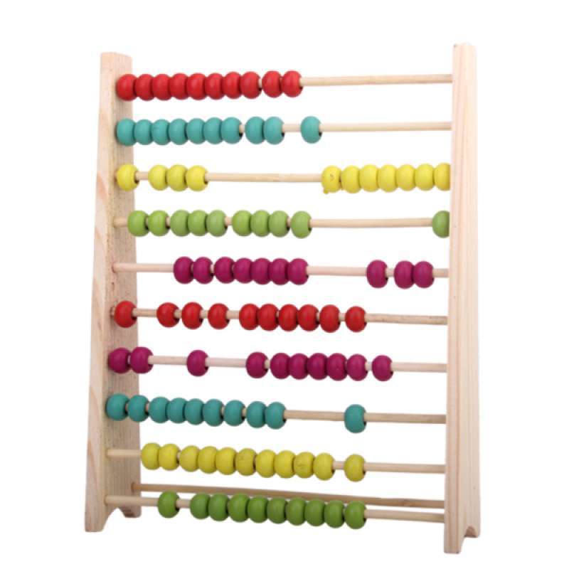 Promo Vintage Kids Wooden Abacus Math 