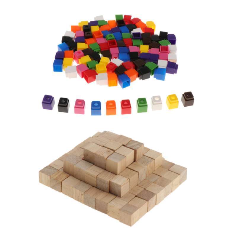 wooden counting cubes
